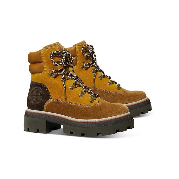 Tory Burch Miller Leather Lace-Up Hiking Boots - Picture 3 of 12